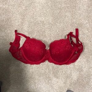 Red lace bra
